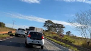 Brazil book fair debris partially blocks MS-395 highway