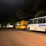 Brazil School Buses Snarl Traffic Near Estoril